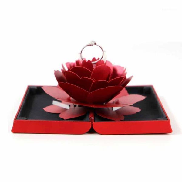 

gift wrap unique up rose wedding engagement rings box surprise jewelry storage holder1