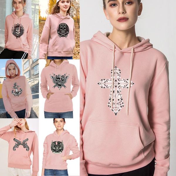 

women's hoodies & sweatshirts sweatshirt long sleeve fashion tracksuit female harajuku clothes casual clothing pullovers streetwear, Black