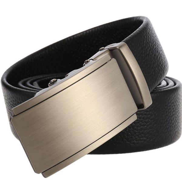 

plus size 200cm 180cm cow genuine leather men's belt cowhide strap for male automatic buckle belts men alloy, Black;brown