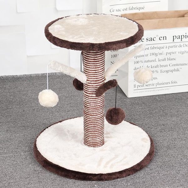 

cat toys sisal scratching post for cats kitten protecting furniture climbing jumping tower toy with ball pet tree