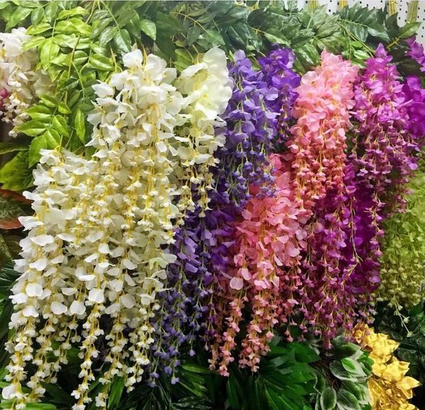 

324pcs/ lot artificial 105cm home decor wisteria silk flower holiday decoration weddings & events simulation decorative flowers wreaths
