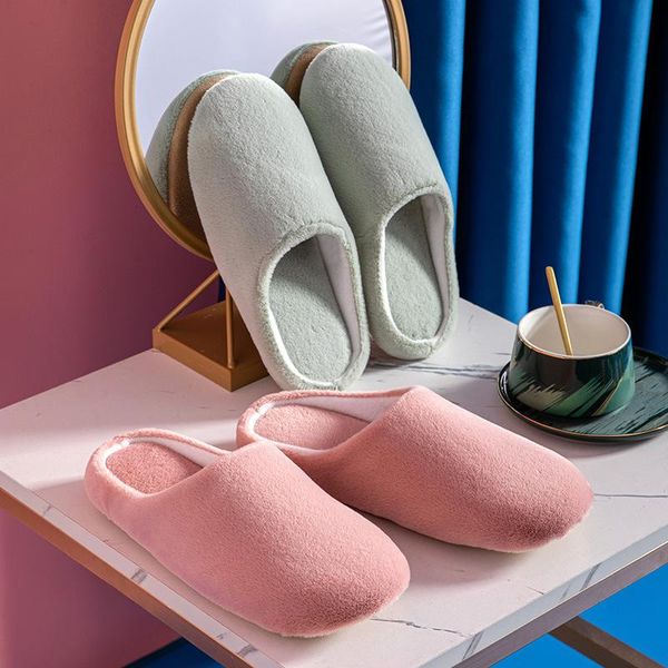 

slippers fashion home warm winter furry shoes women men slides indoor wooden floor soft female couple fur, Black