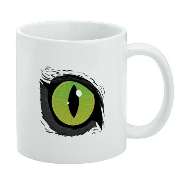

details about Â cat green eye white mug mugs