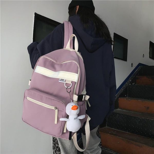 

backpack reflective candy color wome canvas waterproof lapsatchel pink patchwork school backpacks bags for teenage