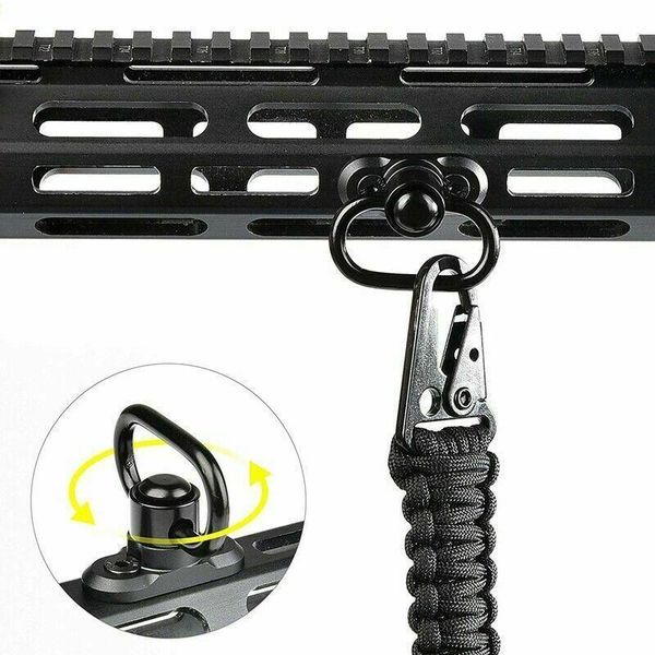 

heavy duty qd sling swivel adapter mount with m-lok interface hunting accessory black quick attachment removable fishing hooks