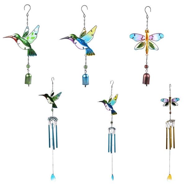 

decorative objects & figurines animals chimes wind pendants metal glass painted birds hanging bell outdoor ornament room decoration home dec