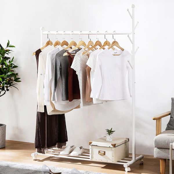 

bedroom hanger rack multifunctional clothing standing hanging shoes shelves wardrobe stand home furniture hangers & racks