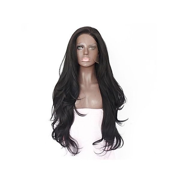 

lace wig daily front hair cover black long roll special wig