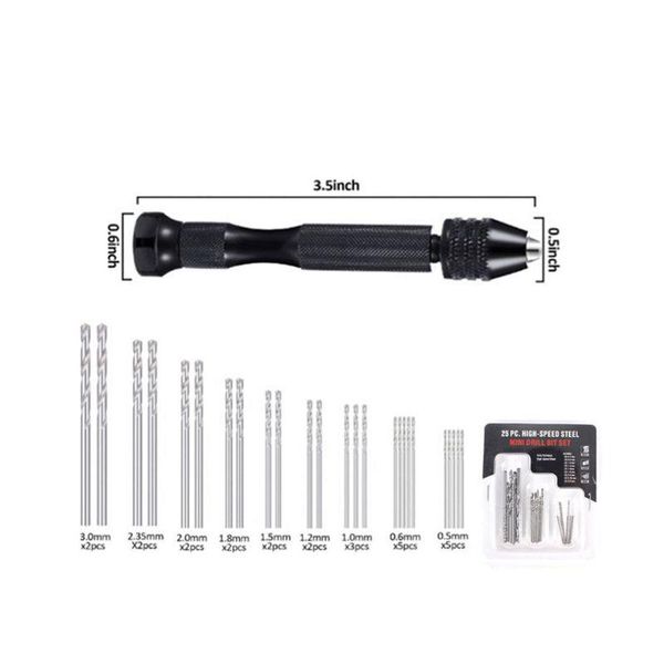 

professional hand tool sets c6uc mini micro drill with 10/25pcs twist bit woodworking drilling rotary