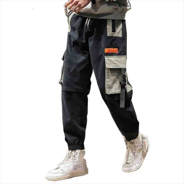 

summer men pant japanese fashion summer men sports pants mens overalls sweatpants cotton loose bottoms, Black
