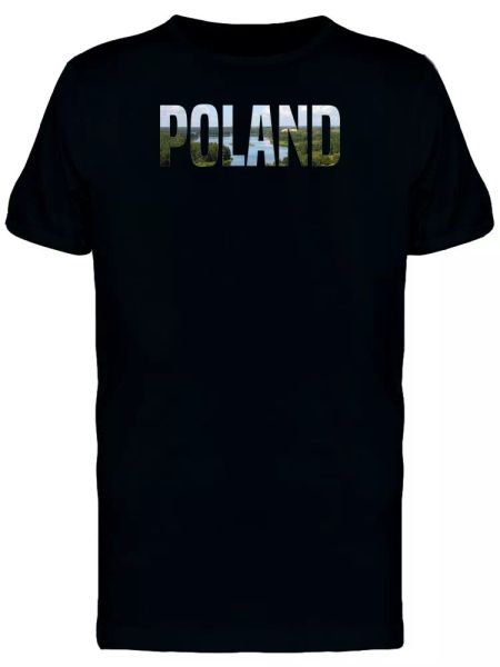

Poland Country Name With Photo Tee Men's -Image by Shutterstock, White;black