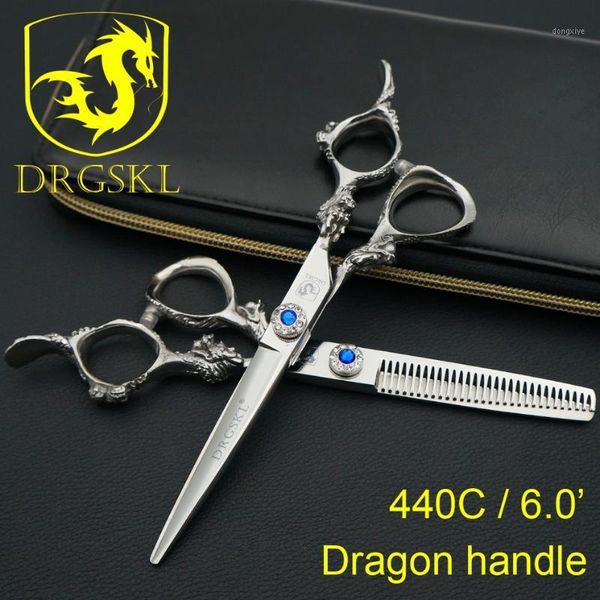 

big dragon handle professional hair scissors 6 inch barber hairdressing cutting thinning tijera peluquero1