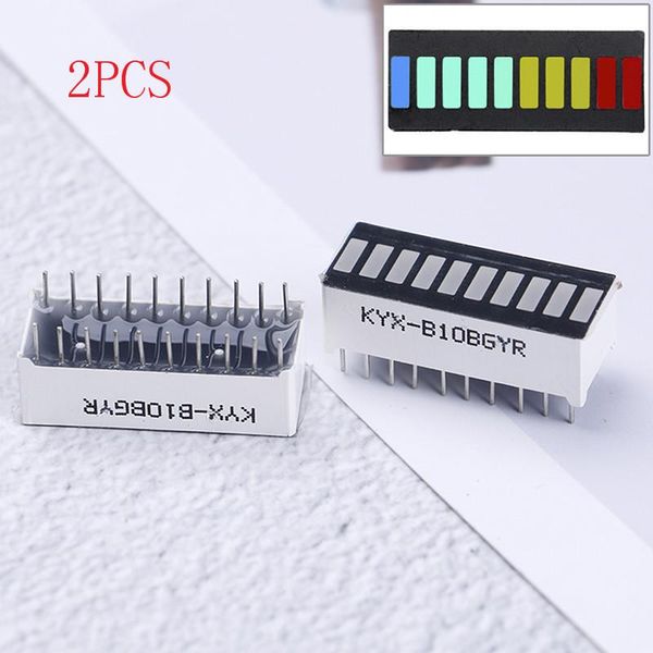 

2pcs 10 segment full color led bargraph light display module ultra bright red yellow green blue integrated circuits modules