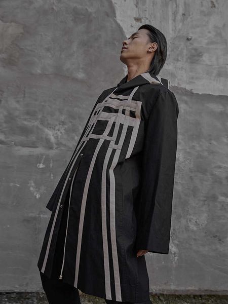 

fashion outlet fhdx dark black ro style loose hooded windbreaker ribbon decorated wizard robe juye gx81, White;black