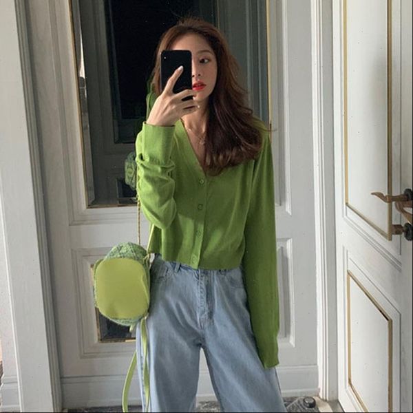 

autumn fashion solid women shirts long sleeve v neck thin sun protection button up knitted, White