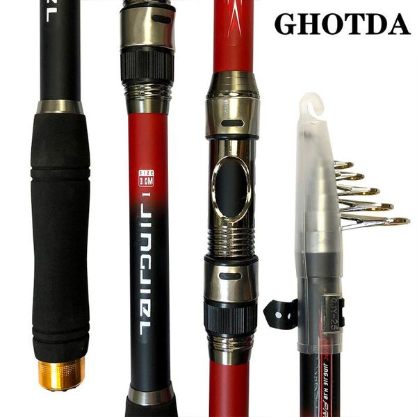 

high carbon fiber fishing rod portable spinning pole travel sea boat rock rods