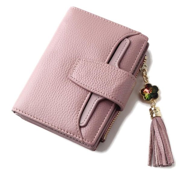 

wallets leather wallet female short paragraph mini ladies 2021 purse multi-function, Red;black
