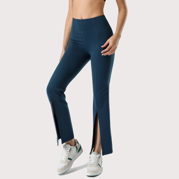 

yoga outfit high waist pants women flared trousers for dance hip-lifting fitness sports casual split bell-bottom leggings