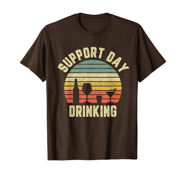 

vintage support day drinking shirt retro alcohol gift t-shirt, White;black