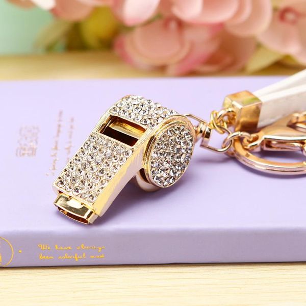 

keychains 2021 key chains crystal small creative gifts whistles car ring rhinestone handbag pendant chain, Silver
