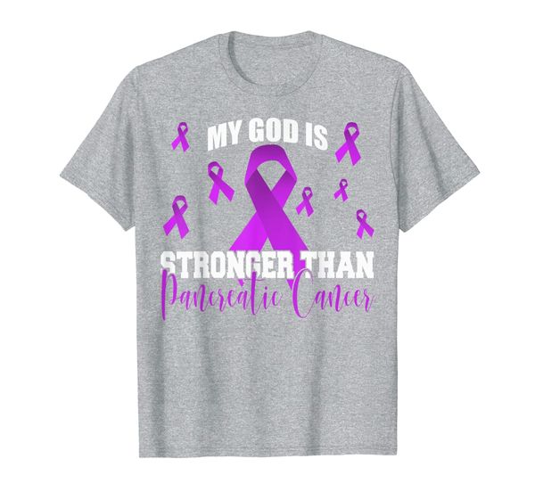 

My God Is Stronger Than Pancreatic Cancer Survivor Awareness T-Shirt, Mainly pictures