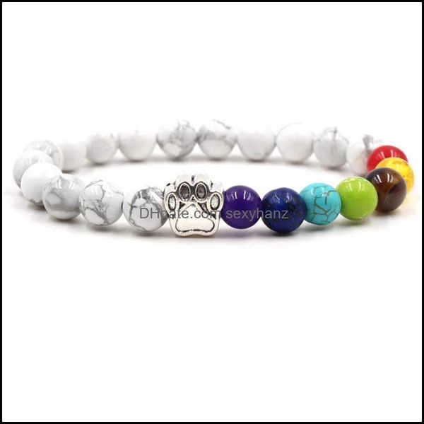 

bracelets jewelry chakra natural stone bracelet essential oils diffuser 8mm lava zinc onyx howlite yoga men gift beaded, strands drop delive, Black