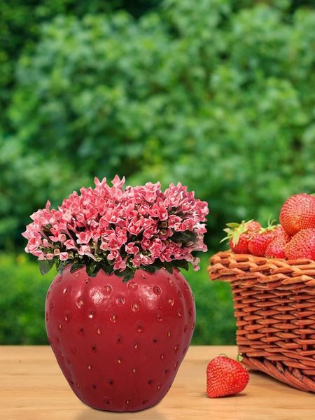 

vases strawberry vase resin home office shape decor flower pot basket decoration