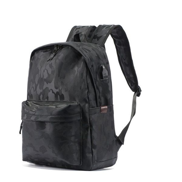 

backpack fashion college school usb charging port student pu leather lapbag