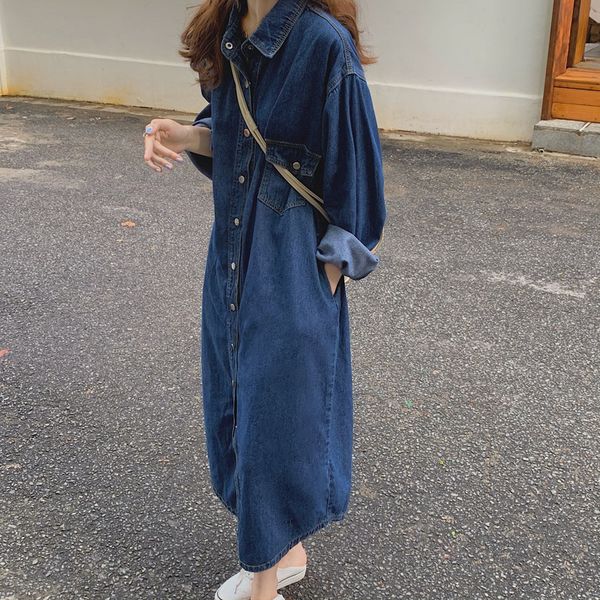 

2021 new long sleeve lapel denim , loose slim, simple collocation, single button, spring and autumn fashion rhpm, Black;gray