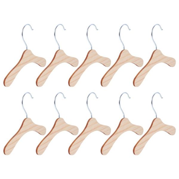 

hangers & racks 10pcs dog clothes rack hanger home pet costume (silver, wood color)