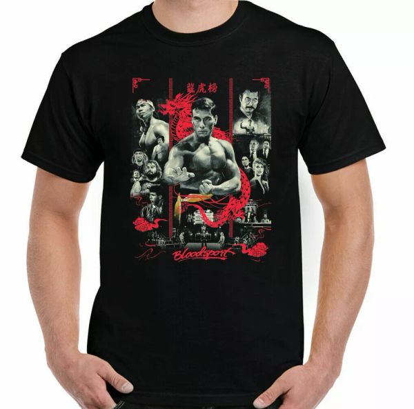 

bloodsport t-shirt, mens martial arts jean claude van damme movie frank dux, White;black
