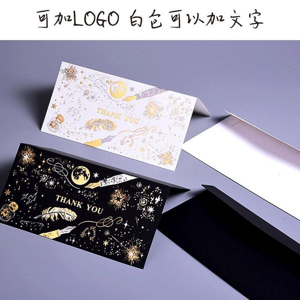 

1pc feather golden silver stamping card envelope thanks wish gift cards wrap