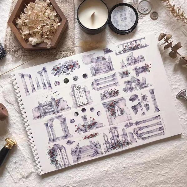 

vintage rose washi tape for card making journal diy scrapbooking label sticker gift wrap