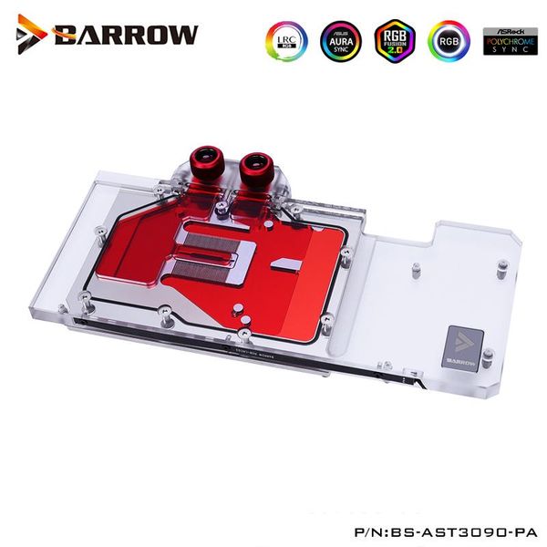 

barrow gpu water block for asus tuf rtx 3090 24g 3080 o10g gaming ,full cover ,5v light effect ,bs-ast3090-pa fans & coolings