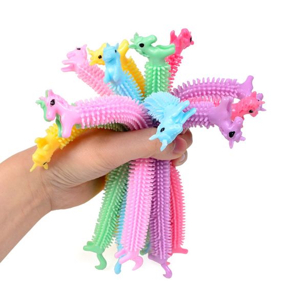 Fidget Toys Sensory Toy Noodle corda TPR TPR Estresse Unicorn Malala le descompressão puxe cordas de ansiedade para crianças engraçadas