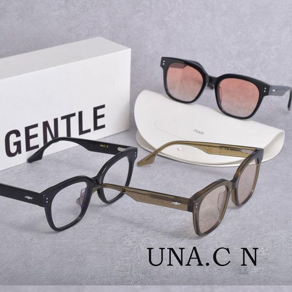 

fashion sunglasses frames 2021 korean brand gentle unac n eyeglasses square myopia reading prescription glasses women men with case, Black