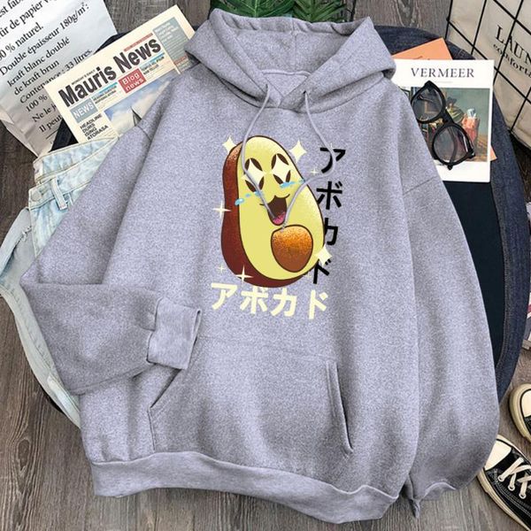 

men's hoodies & sweatshirts avocado cartoon drucken mann casual lose harajuku streetwear mit kapuze winter fleece sweatshirt mens hoody, Black