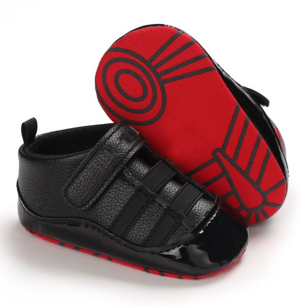 Sapatos casuais para bebês meninos para 0-18 m primeiros caminhantes tênis de berço recém-nascido de couro basquete infantil botas de moda para crianças chinelos de criança com cadarço mocassins quentes