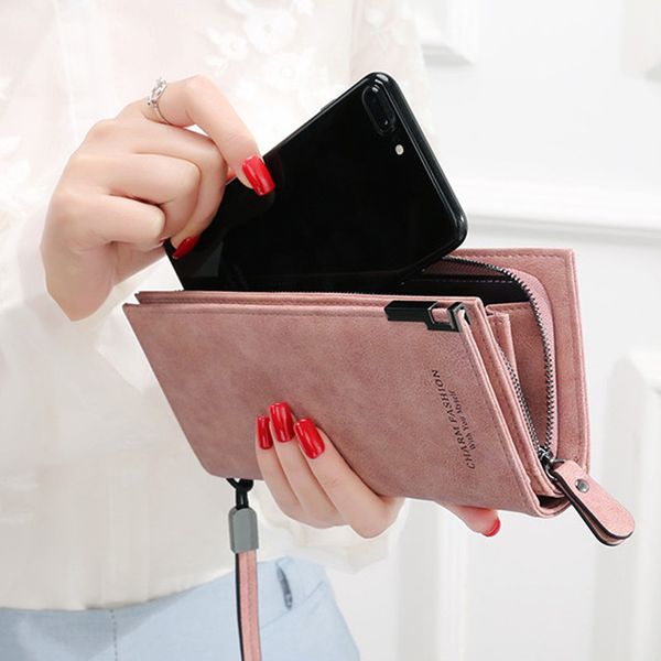 

women wallets fashion lady wristlet handbags long money bag zipper coin purse cards id holder clutch woman wallet burse notecase, Red;black