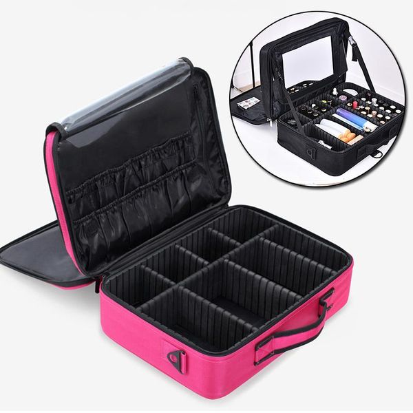 

makeup bag multi-layer toiletry cosmetic hand-held large capacity portable cosmetics storage case bags