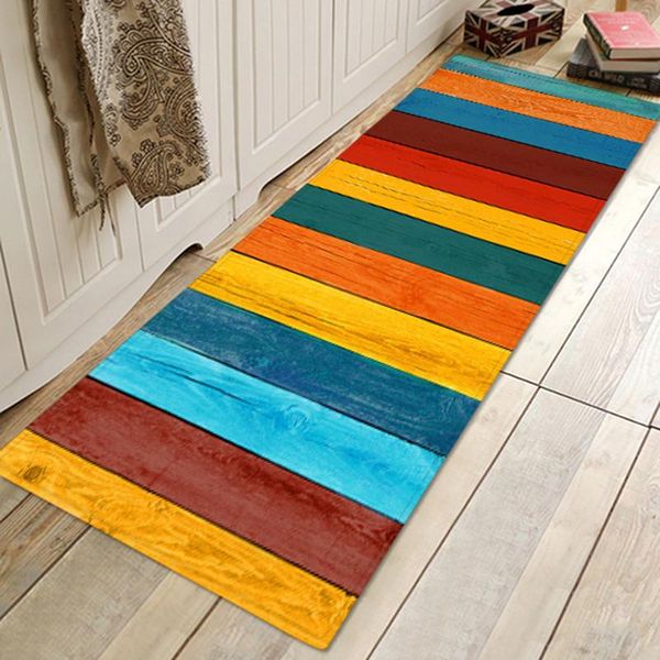

carpets classic color wood grain floor mats kitchen bathroom printed bedroom door balcony water-absorbent non-slip home mat