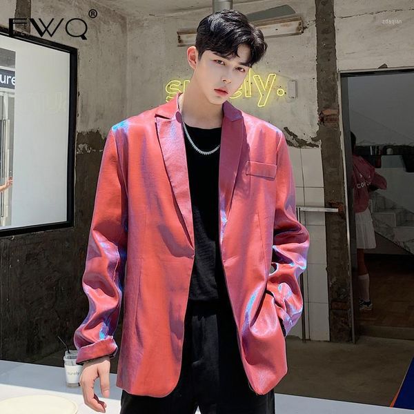 

men's suits & blazers ewq / clothing design shine discoloration casual for famale loose suit coat 2021 tide 19h-a245, White;black