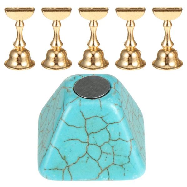 

false nails 1 set nail art practice base support holder rack, Red;gold