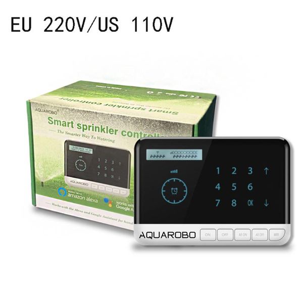 

aquarobotuya garden watering timer wifi 8 zone water valve controller self-watering for alexa home sprinkler equipments