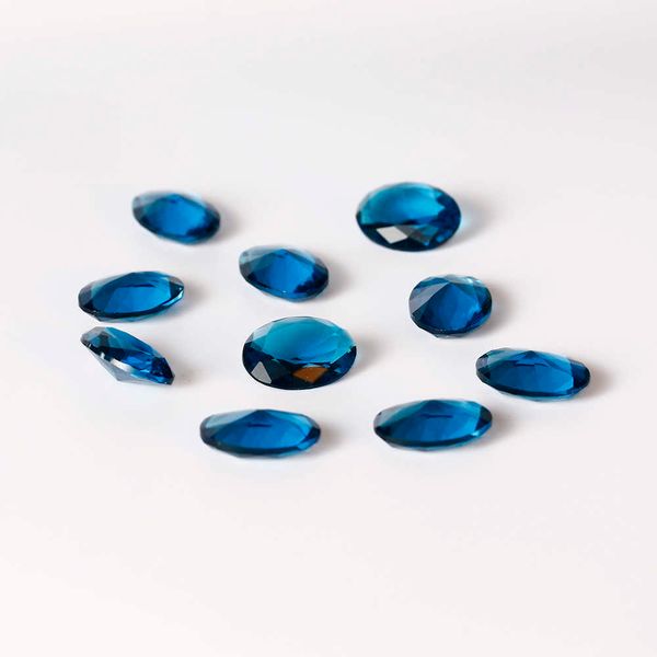 

new arrival 8.5-9ct peacock blue sapphire 13x18mm oval loose gemstone diy jewelry accessories 10 pcs/set wholesale h1015, Black