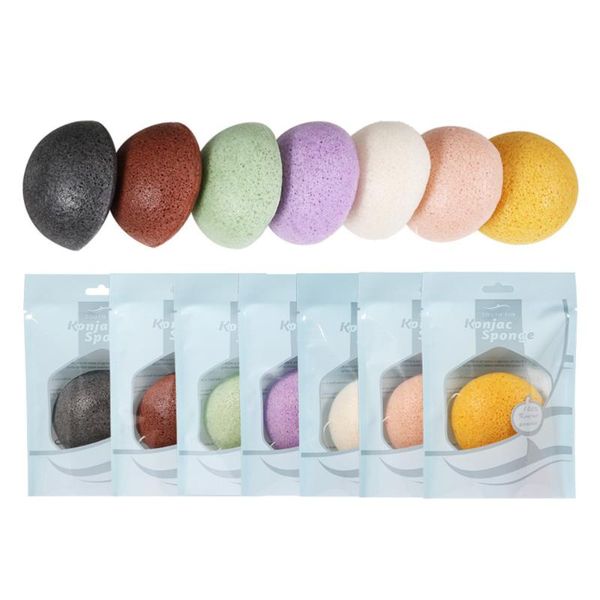 

3pcs semicircular konjac sponges environmentally friendly wash face flutter natural facial care cleansing sponge pu sponges, applicators & c