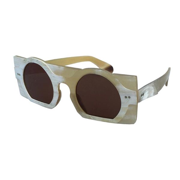 

sunglasses rivets handmade unique marough finish genuine natural horn glasses eyewear eyeglasses wide rectangle round frame, White;black
