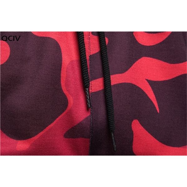 Neue Rote Camouflage Multi-Taschen Cargo Hosen Herren Jogger Baumwolle Harem Hosen Hip Hop Hosen Streetwear XXL X0723