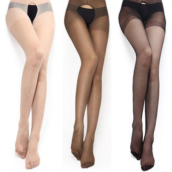 

stockings cut silk out thin pantyhose summer women's fun underwear, Black;white