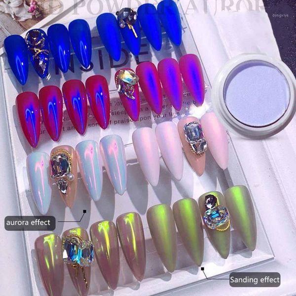 

/ box transparent nail polish nude color powder aurora paint glitter decoration1, Silver;gold